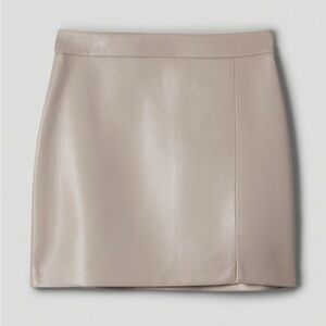Aritzia Light Taupe Leather Skirt Size 2